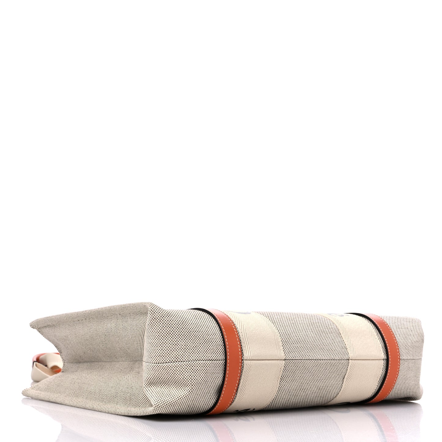 Cotton Calfskin Medium Woody Ribbon Tote Terracotta Orange