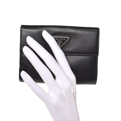 Prada Saffiano Flap Compact Wallet Nero Black 2 of 9