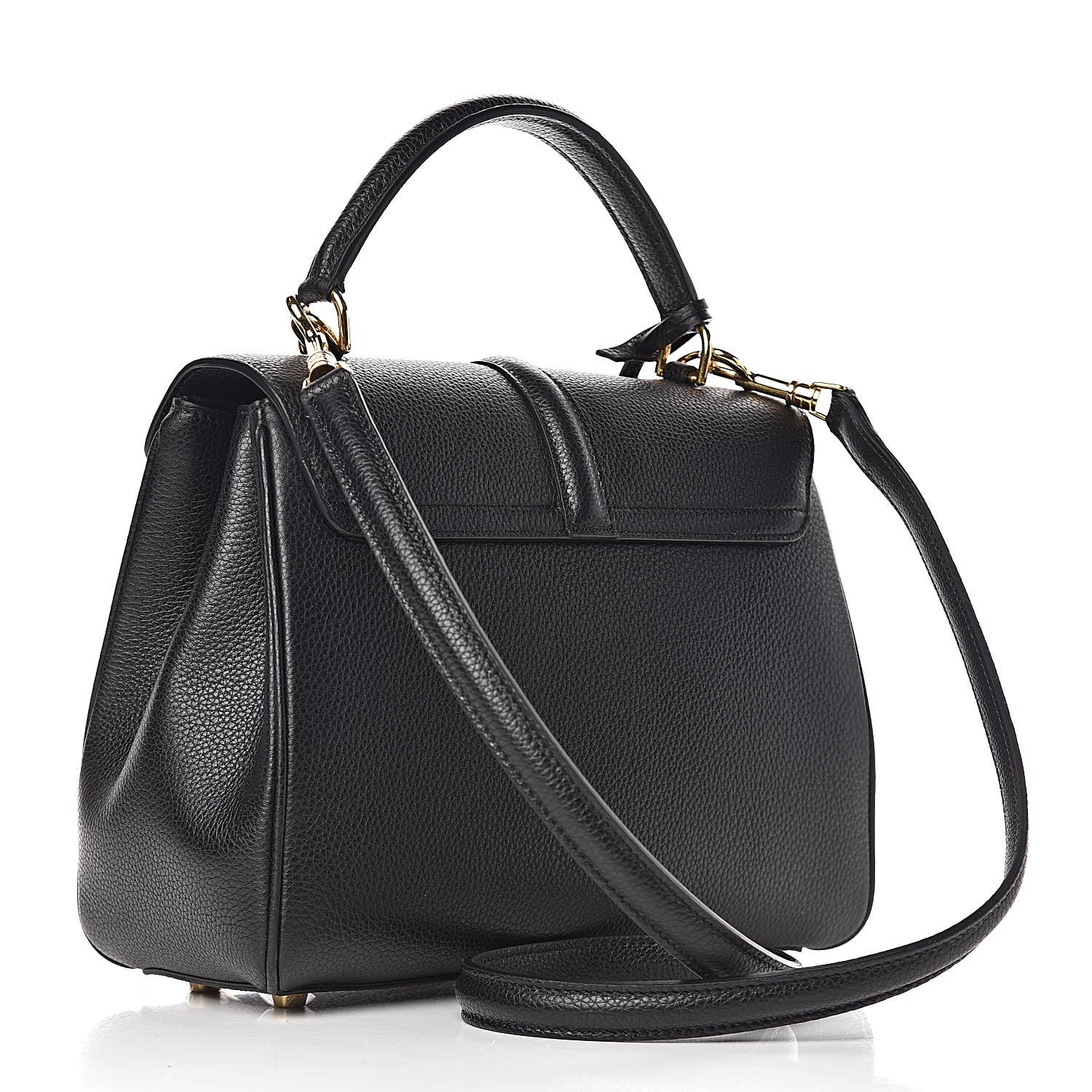 Celine Grained Calfskin Small 16 Top Handle Bag Black 3 of 9