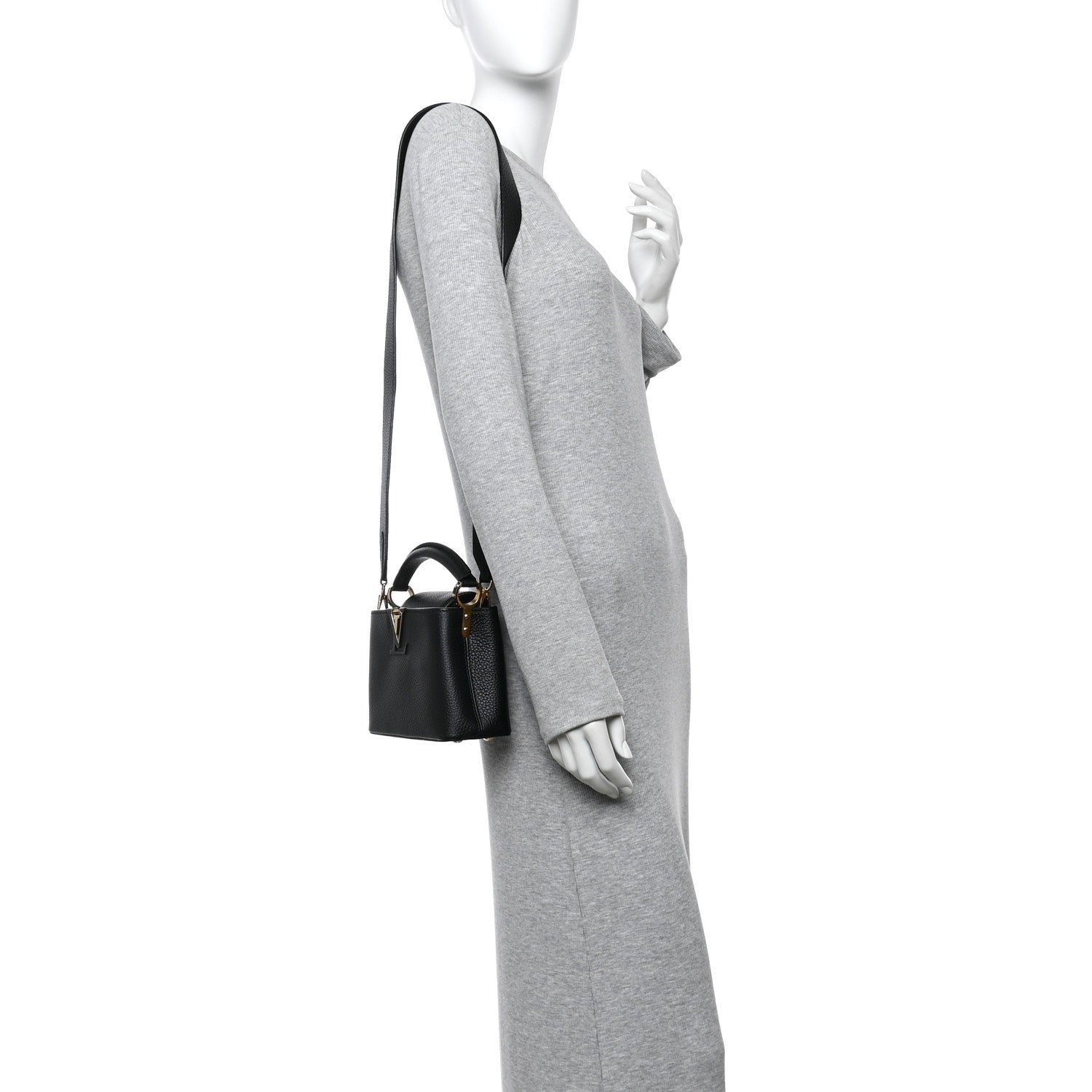 Louis Vuitton Taurillon Mini Capucines Black 2 of 10