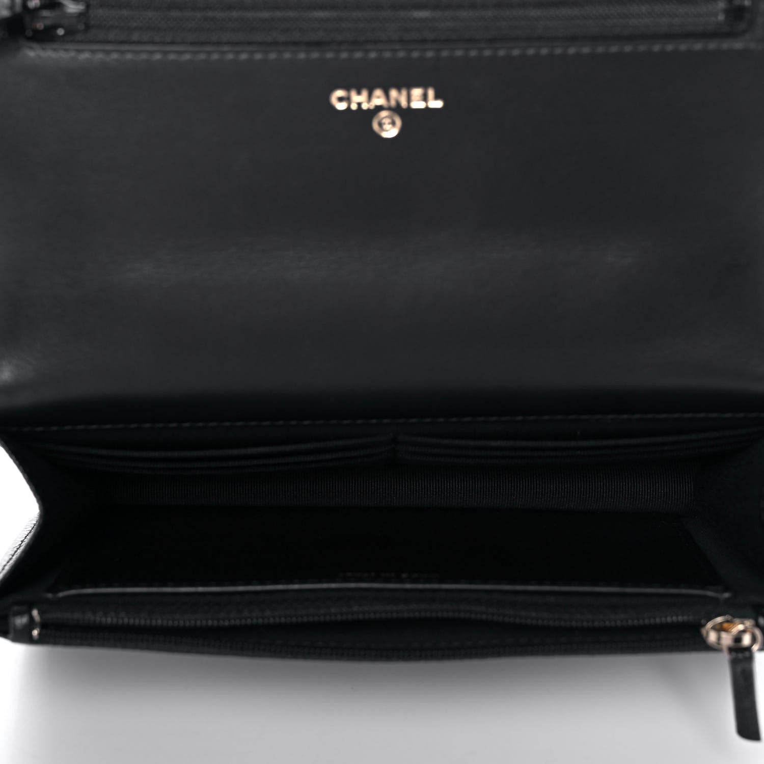 Chanel Shiny Caviar Quilted Pick Me Up Wallet On Chain WOC Black 5 of 14