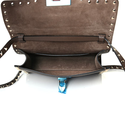 Valentino Garavani Pebbled Calfskin Medium Rockstud Flip Lock Crossbody Bag Deep Taupe 4 of 5