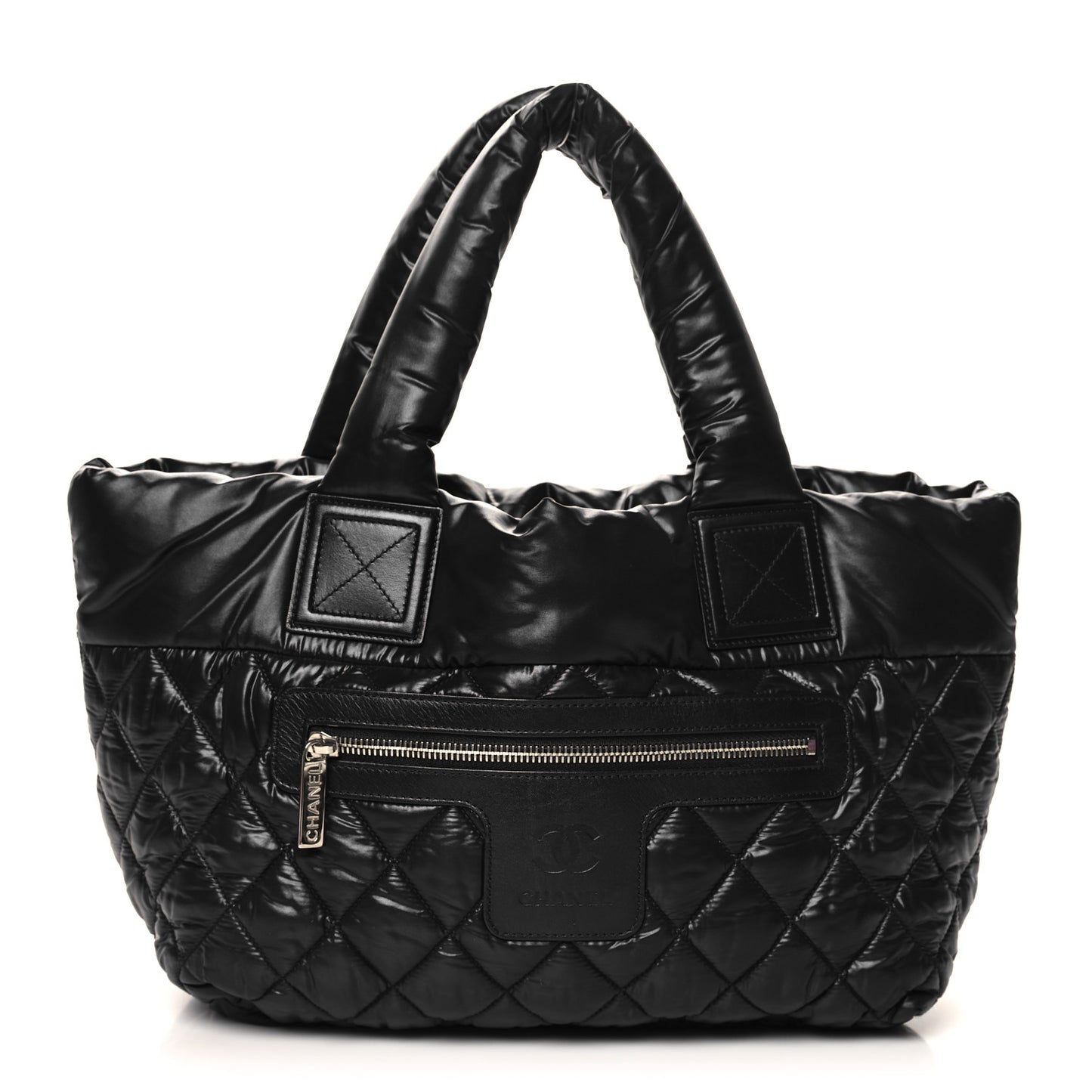 Nylon Quilted Small Coco Cocoon Tote Black