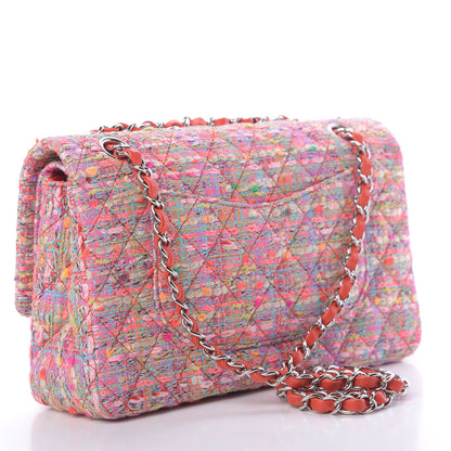 Chanel Tweed Quilted Medium Double Flap Pink 4 of 12