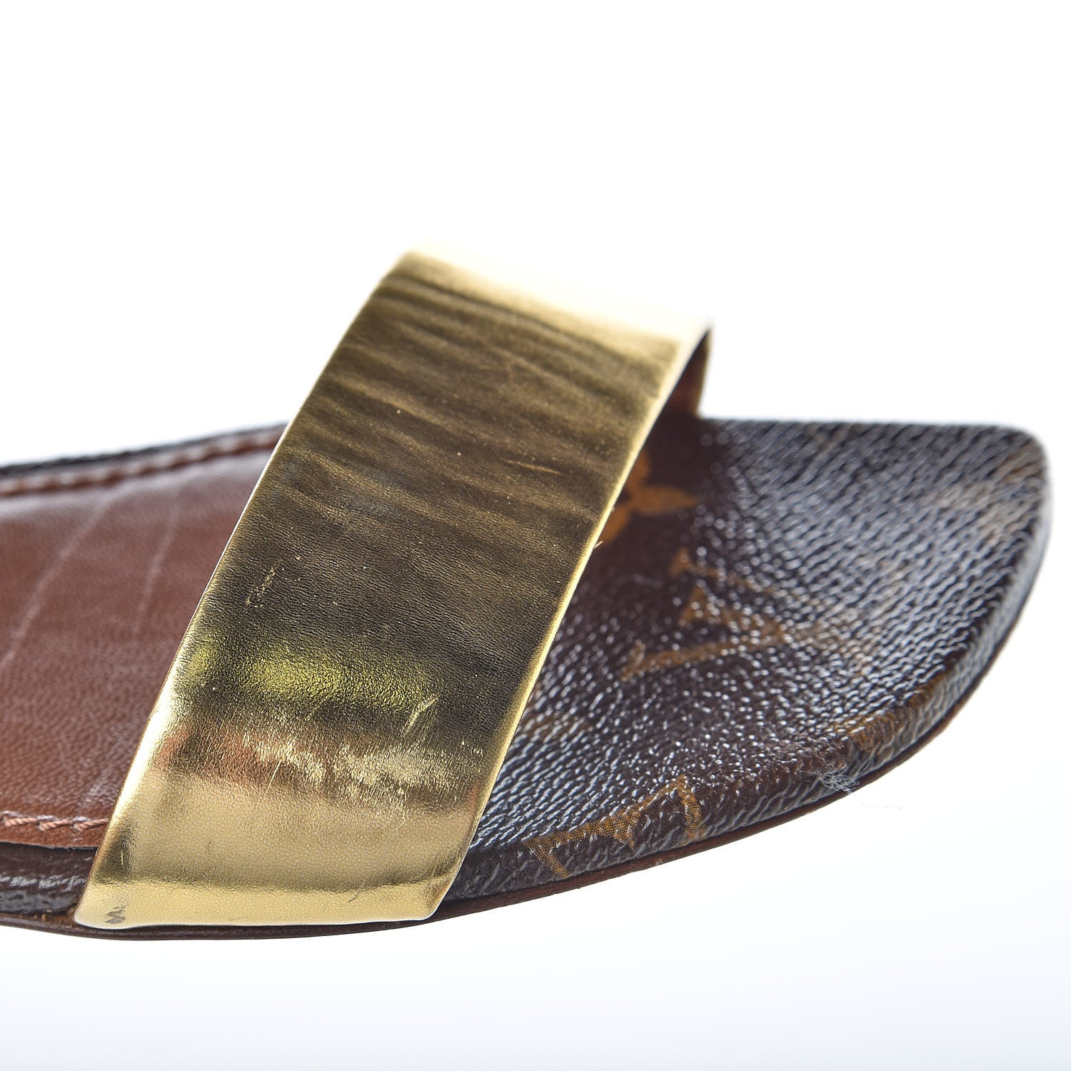 Louis Vuitton Calfskin Monogram Golden Bloom Flat Sandals 36 Gold 10 of 10