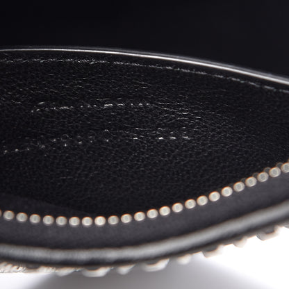 Saint Laurent Calfskin Studded Monogram Heart Shoulder Bag Black 7 of 10