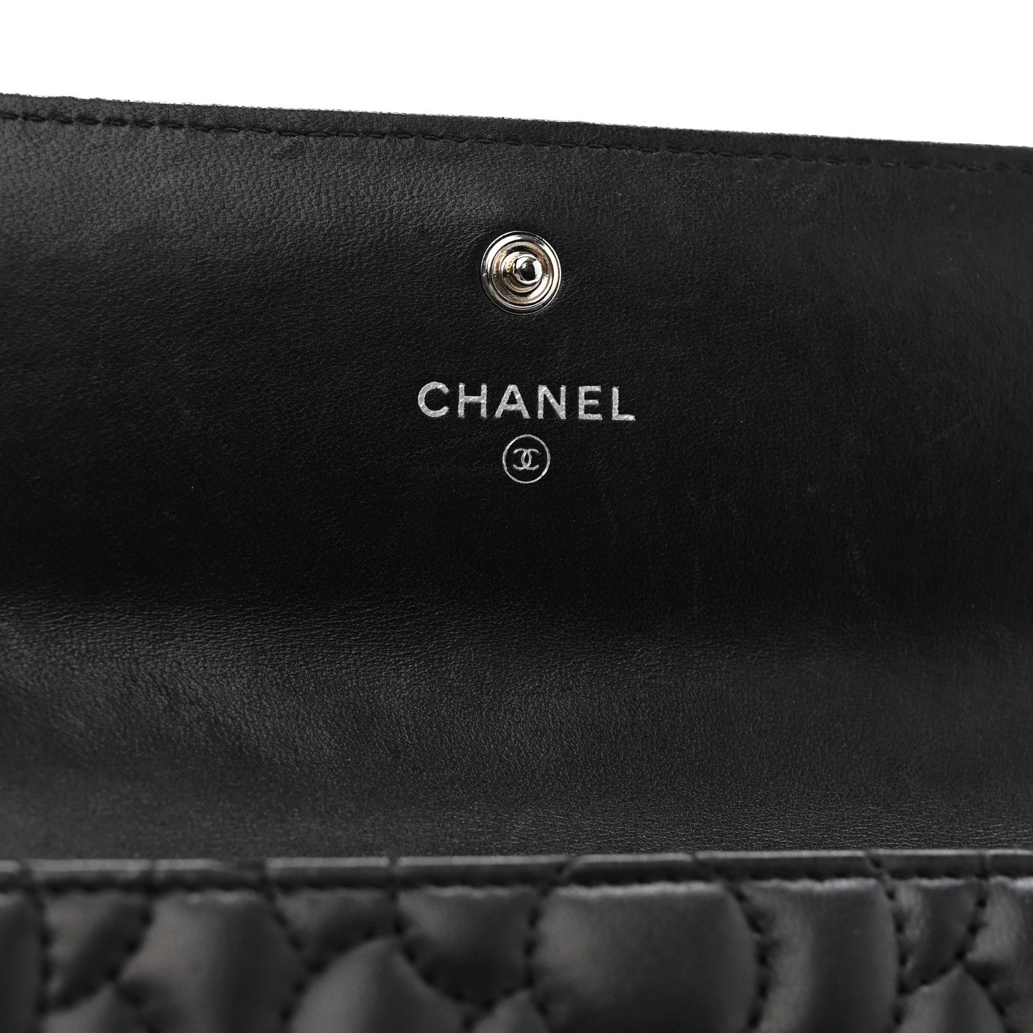 Chanel Lambskin Embossed Camellia Flap Wallet Black 6 of 9