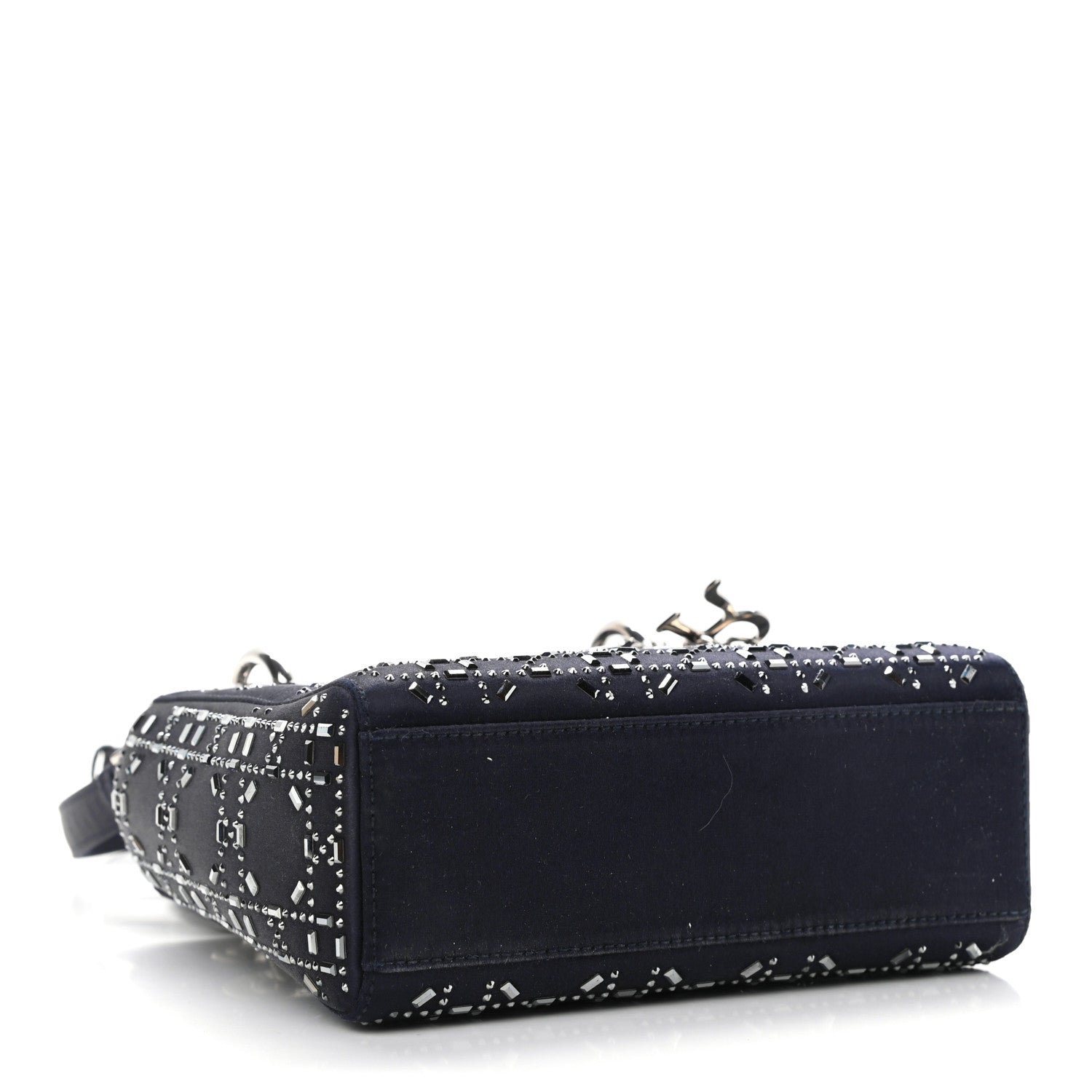 Christian Dior Satin Crystal Cannage Mini Lady Dior Black 4 of 10