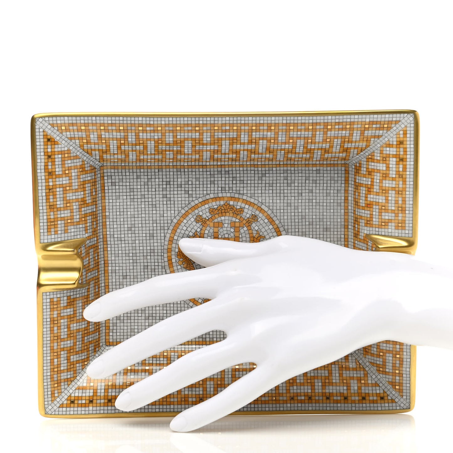 Porcelain Mosaique Au 24 Gold Ashtray
