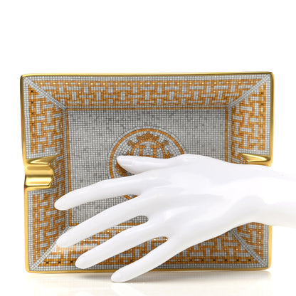 Hermes Porcelain Mosaique Au 24 Gold Ashtray 2 of 7