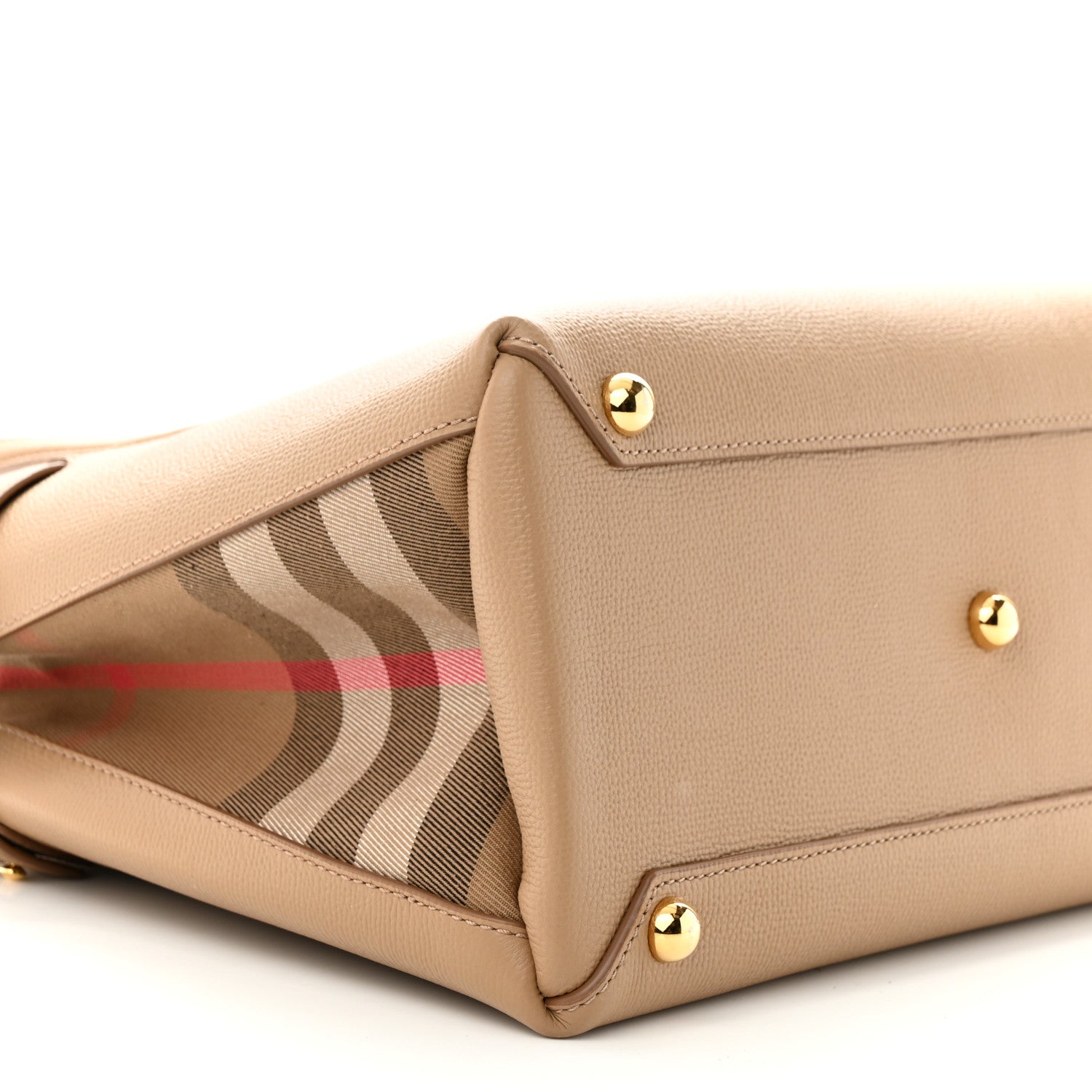 Burberry Derby Calfskin House Check Medium Banner Tote Camel 10 of 11