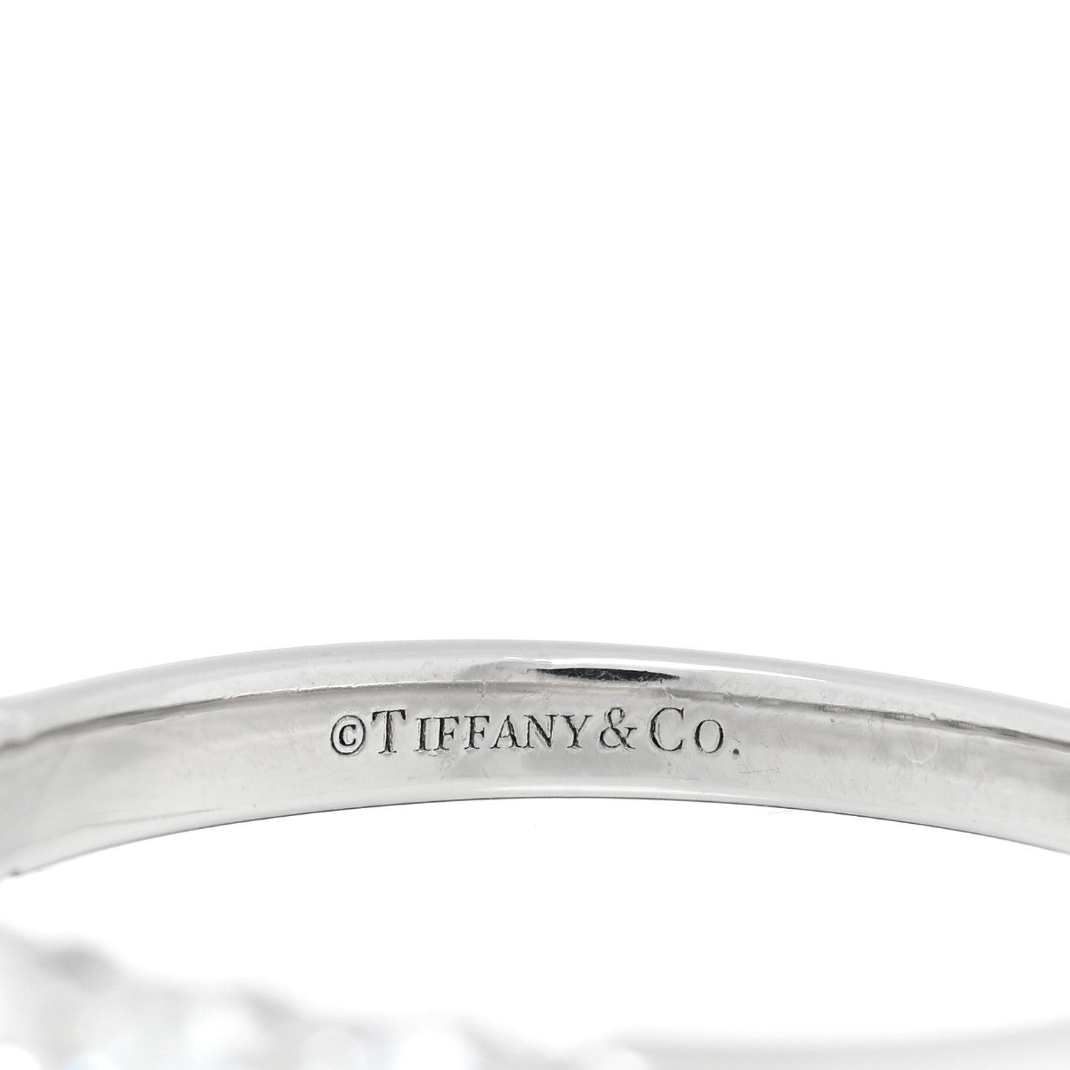 Tiffany Platinum Diamond 3mm Embrace Half Circle Band Ring 52 6 4 of 5