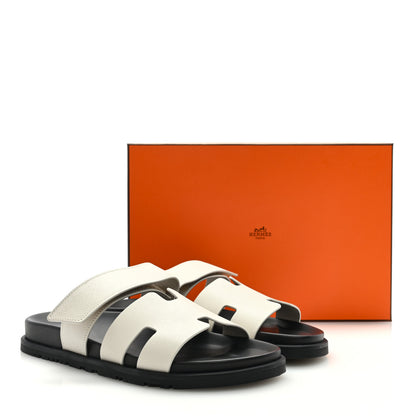 Hermes Epsom Chypre Sandals 40 Beige Glaise 9 of 9