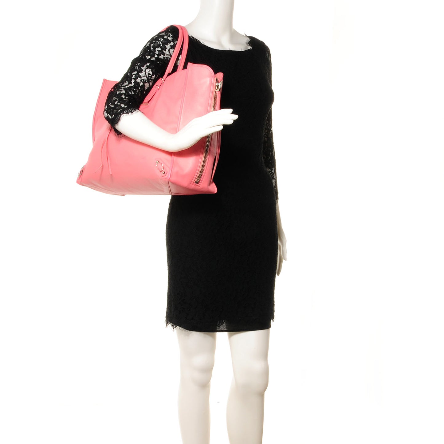 Veau Souple Papier A4 Zip Around Rose Flamingo