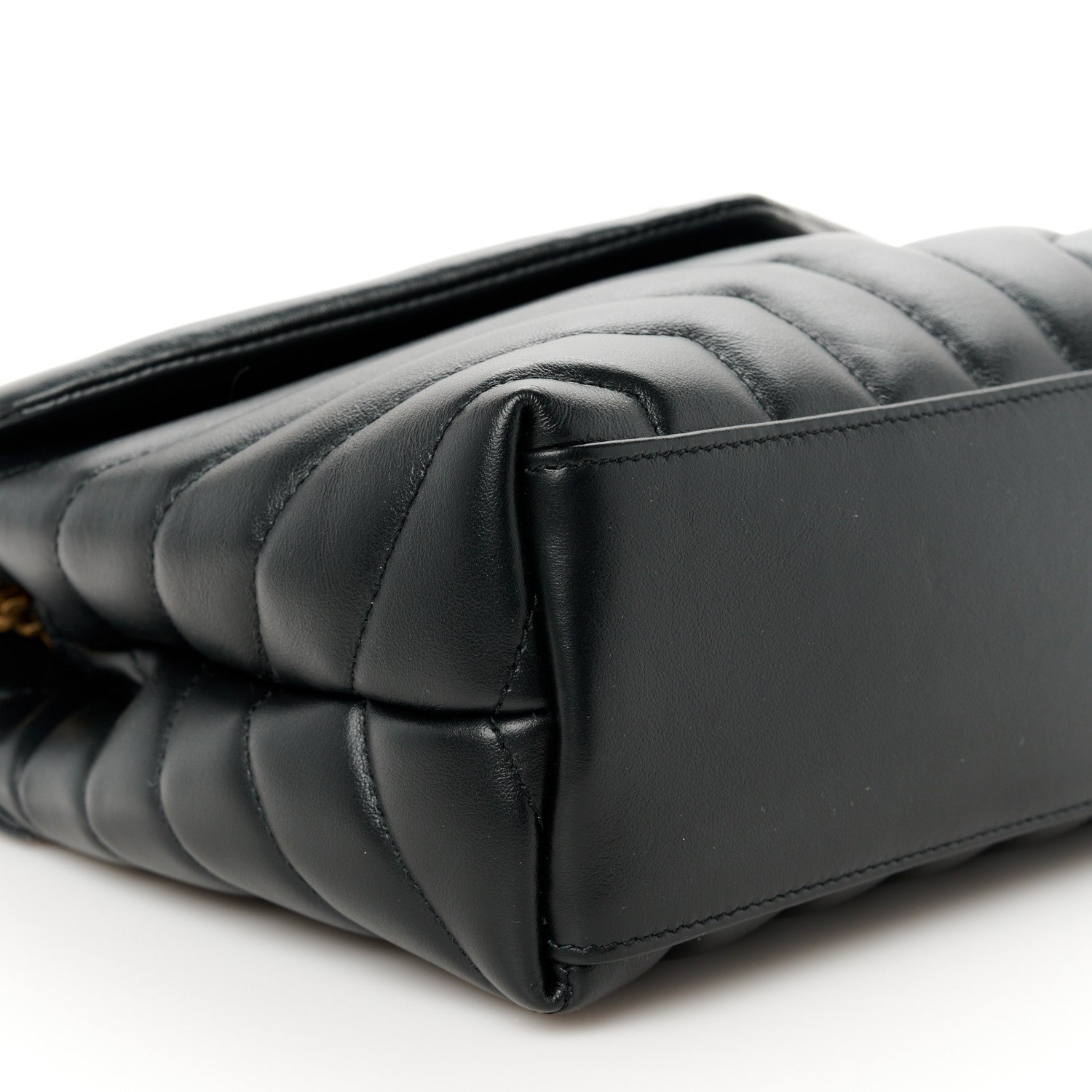 Saint Laurent Calfskin Y Quilted Monogram Small Loulou Chain Satchel Black 10 of 11
