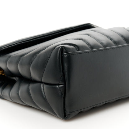 Saint Laurent Calfskin Y Quilted Monogram Small Loulou Chain Satchel Black 10 of 11