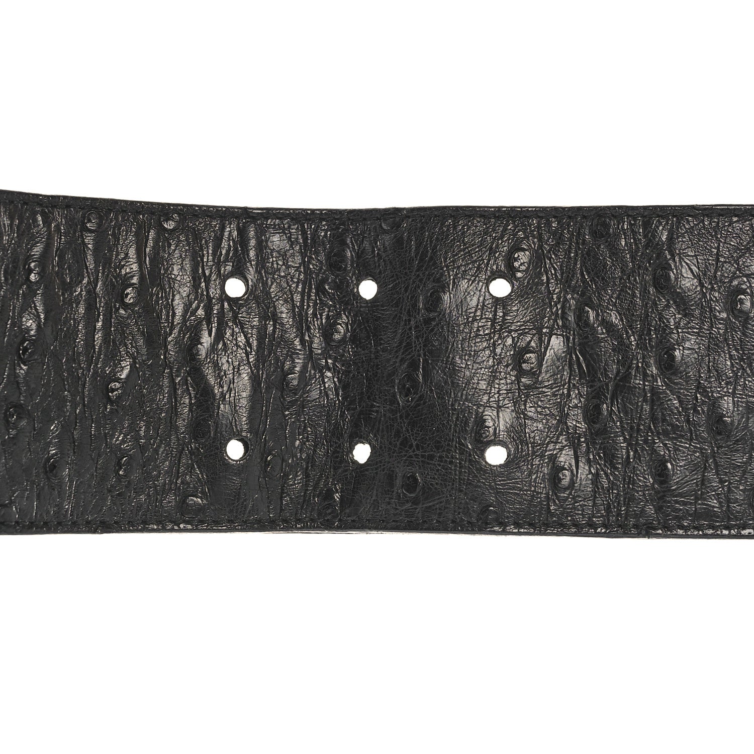 Gucci Ostrich Crystal Belt 75 30 Black 6 of 6