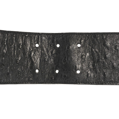 Gucci Ostrich Crystal Belt 75 30 Black 6 of 6