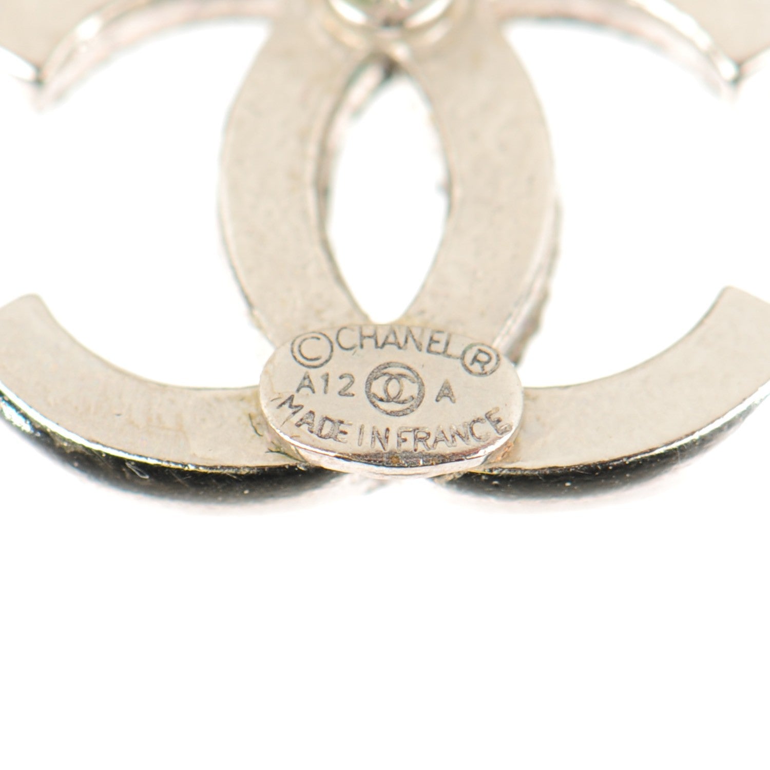 Chanel Crystal CC Earrings Silver 4 of 4
