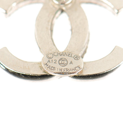 Chanel Crystal CC Earrings Silver 4 of 4