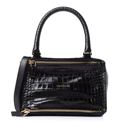 Givenchy Calfskin Crocodile Embossed Small Pandora Black 1 of 13