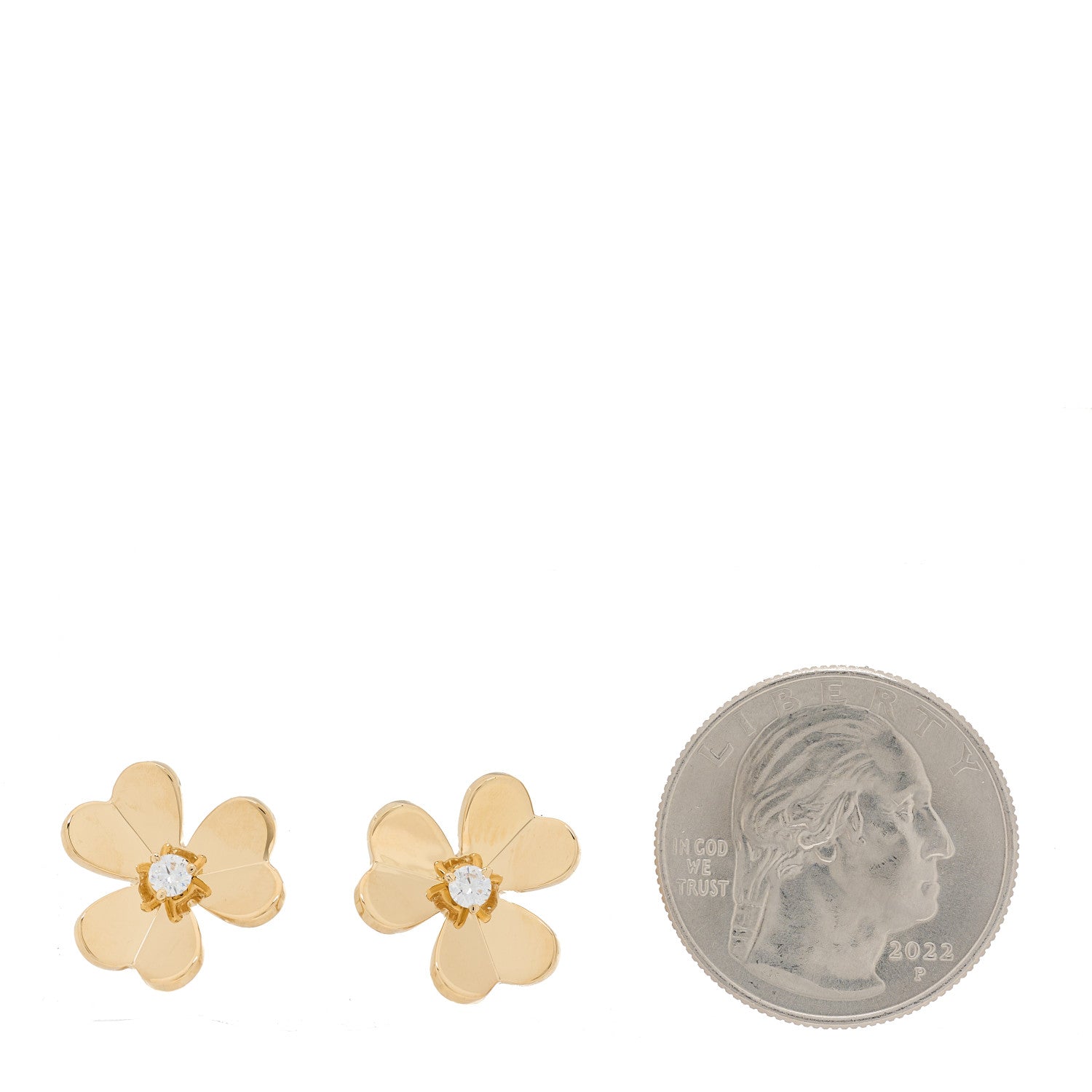 Van Cleef & Arpels 18K Yellow Gold Diamond Small Frivole Earrings 2 of 5