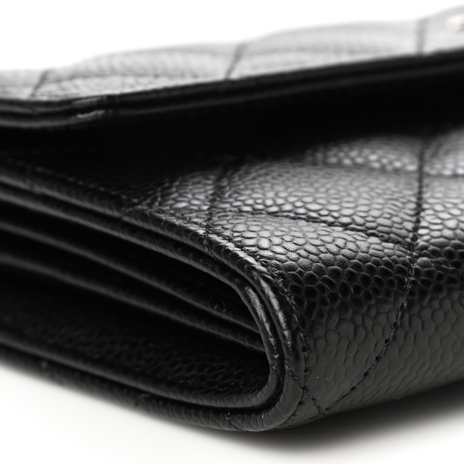 Chanel Caviar Quilted Large Gusset Flap Wallet Black 10 of 12