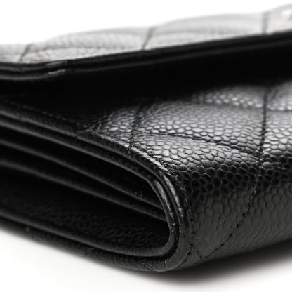 Chanel Caviar Quilted Large Gusset Flap Wallet Black 10 of 12