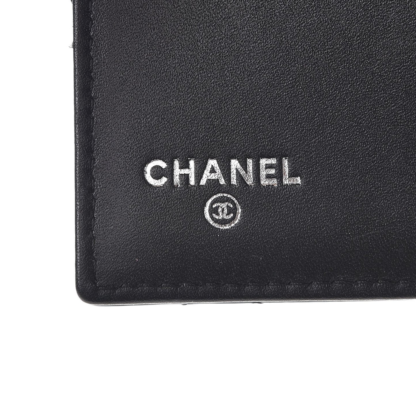 Patent Quilted Brilliant Compact Wallet Black