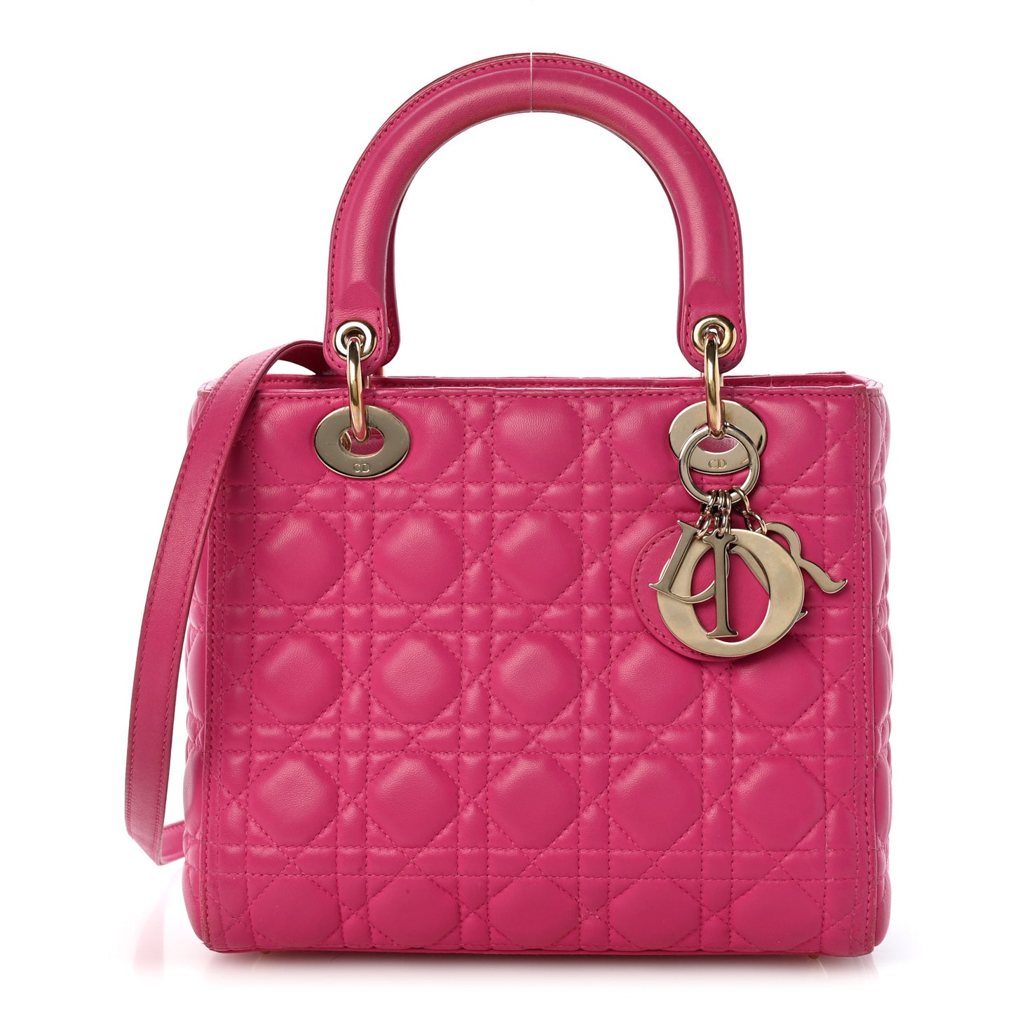 Lambskin Cannage Medium Lady Dior Pink