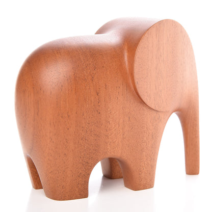 Hermes Mahogany Wood Elephant Lao Paperweight Naturel 3 of 9