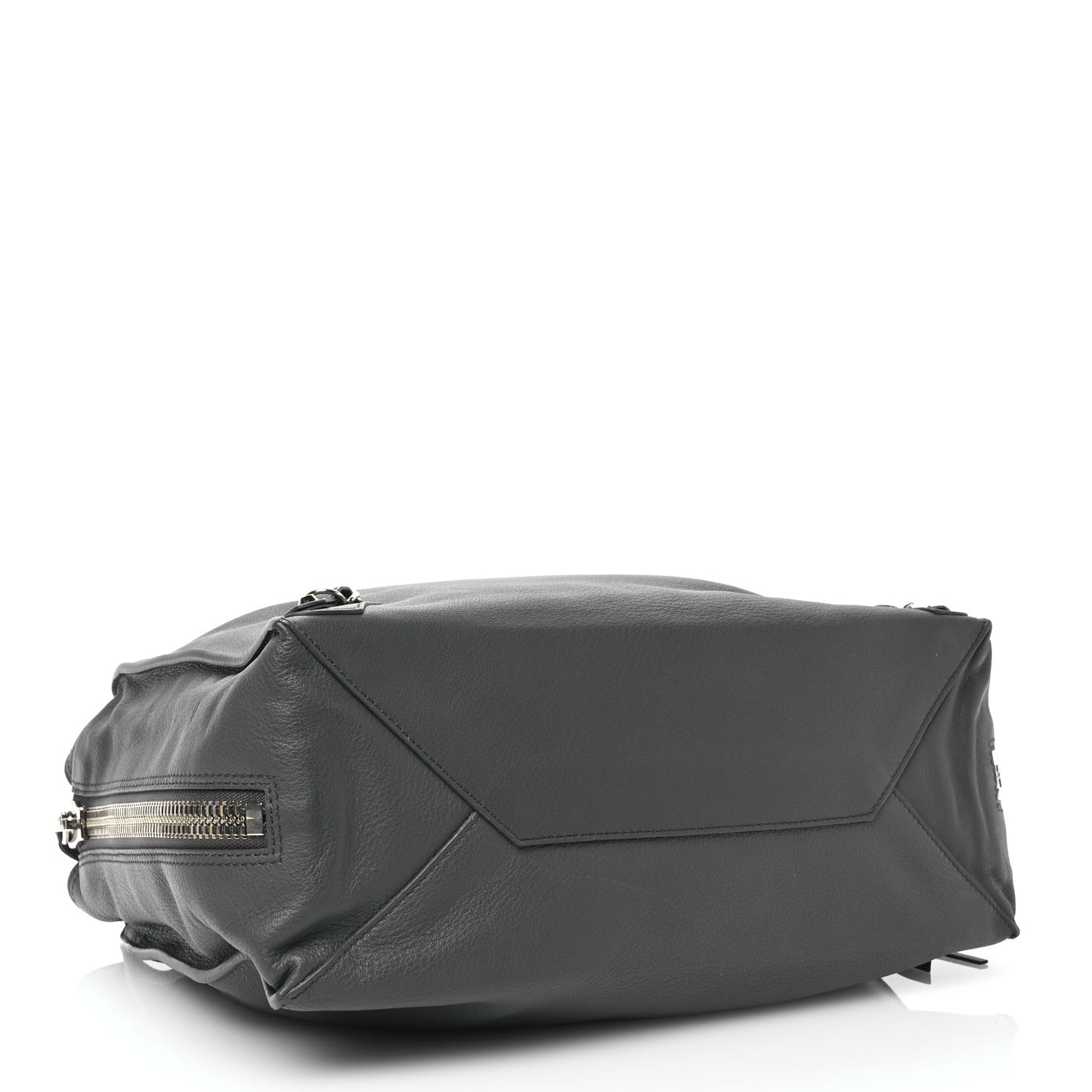 Veau Papier B4 Zip Around Tote Gris Fossile