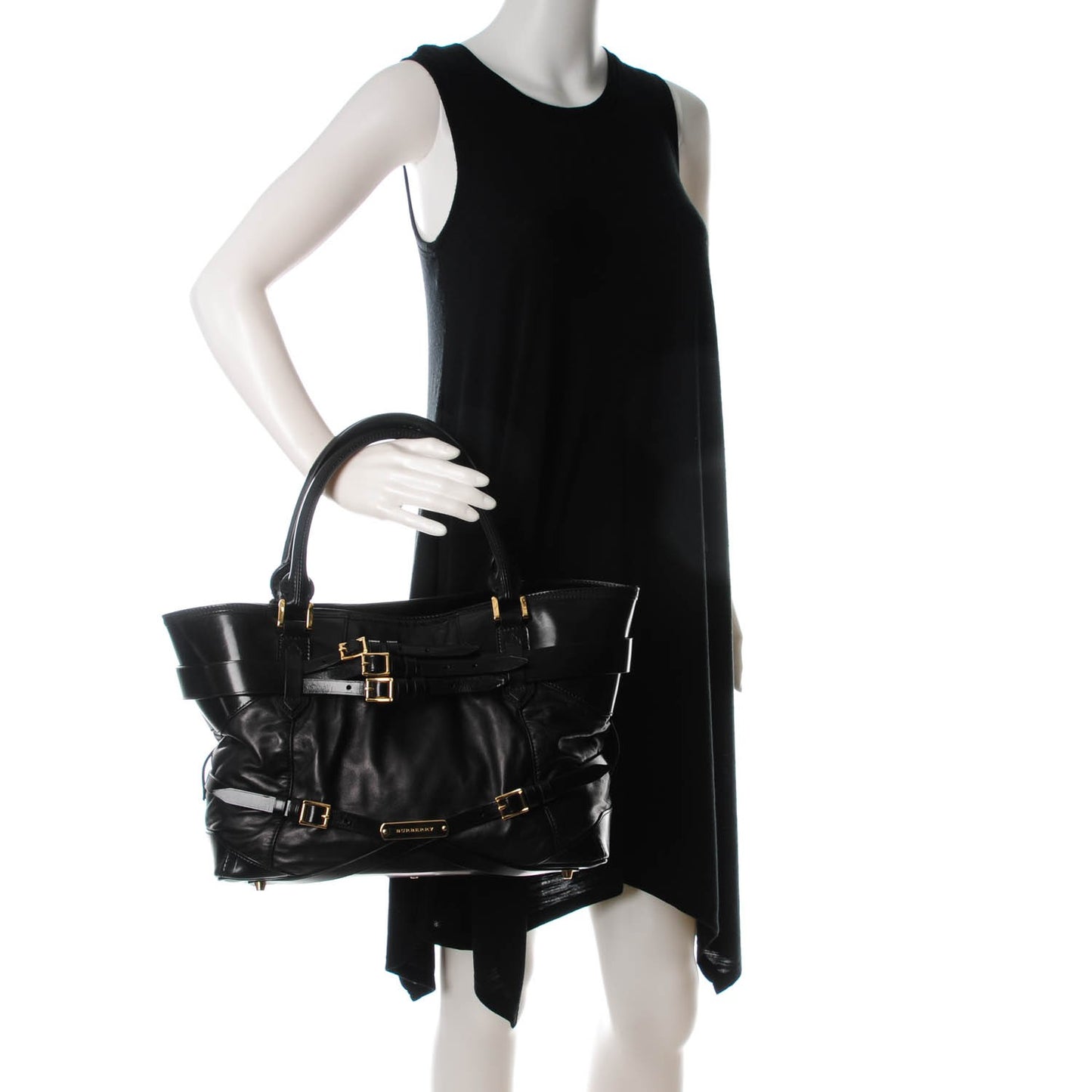 Lambskin Bridle Calfskin Medium Landscape Lynher Tote Black