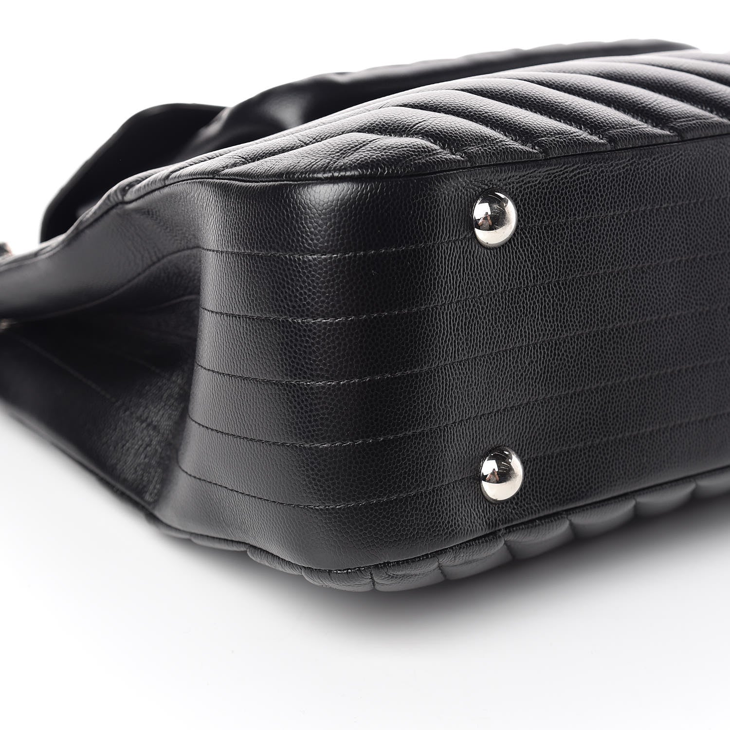 Chanel Caviar Chevron Quilted Flap Tote Black 9 of 10