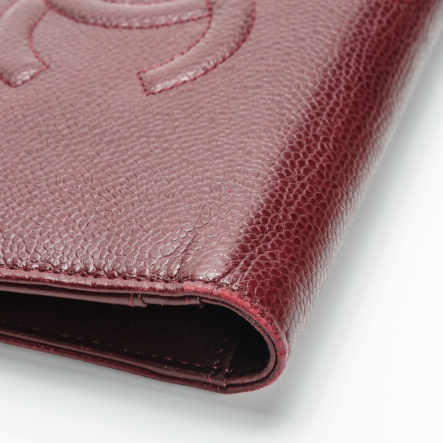 Caviar Timeless CC Yen Wallet Burgundy