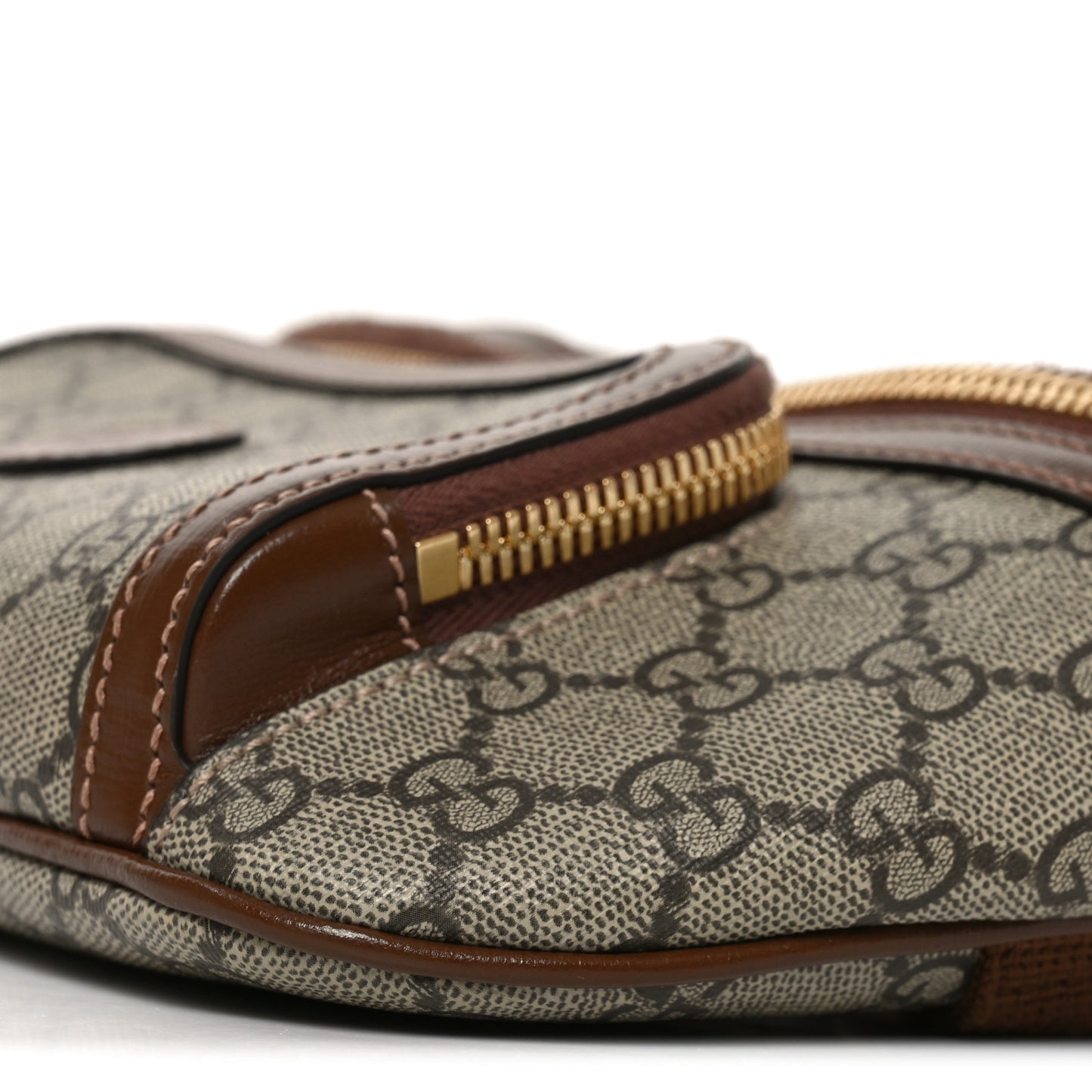 GG Supreme Monogram Textured Calfskin Retro Interlocking G Belt Bag Beige Ebony Brown Sugar