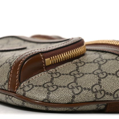 Gucci GG Supreme Monogram Textured Calfskin Retro Interlocking G Belt Bag Beige Ebony Brown Sugar 10 of 10