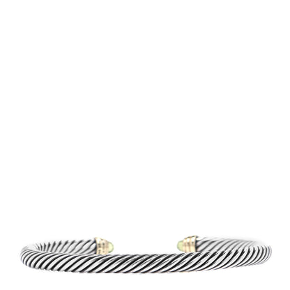 David Yurman Sterling Silver 14K Yellow Gold Peridot 5mm Cable Classics Petite Color Bracelet 3 of 4