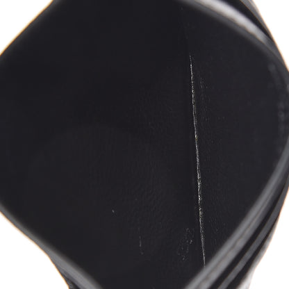 Saint Laurent Grain De Poudre Matelasse Chevron Monogram Credit Card Case Black 5 of 6