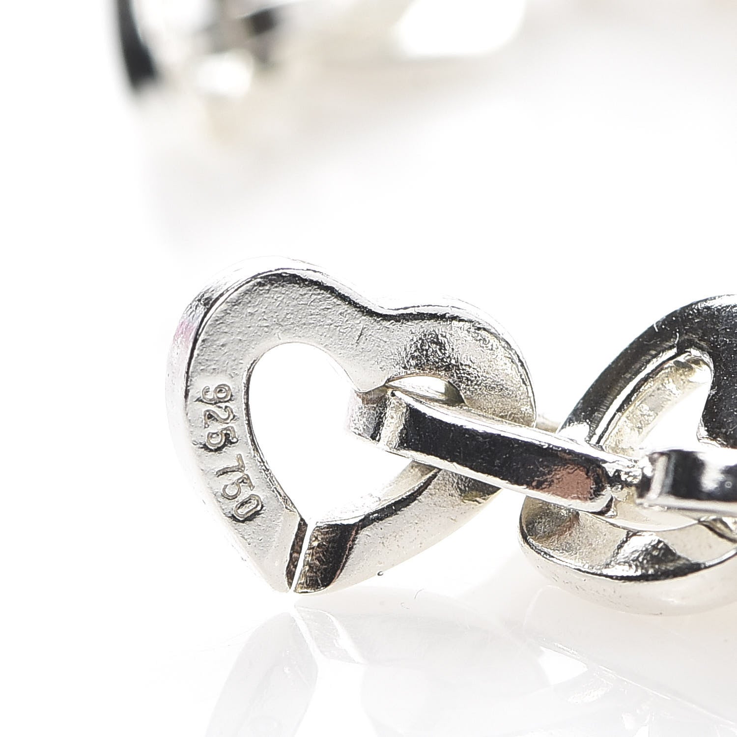 Tiffany Sterling Silver 18K Yellow Gold Heart Links Bracelet 4 of 6