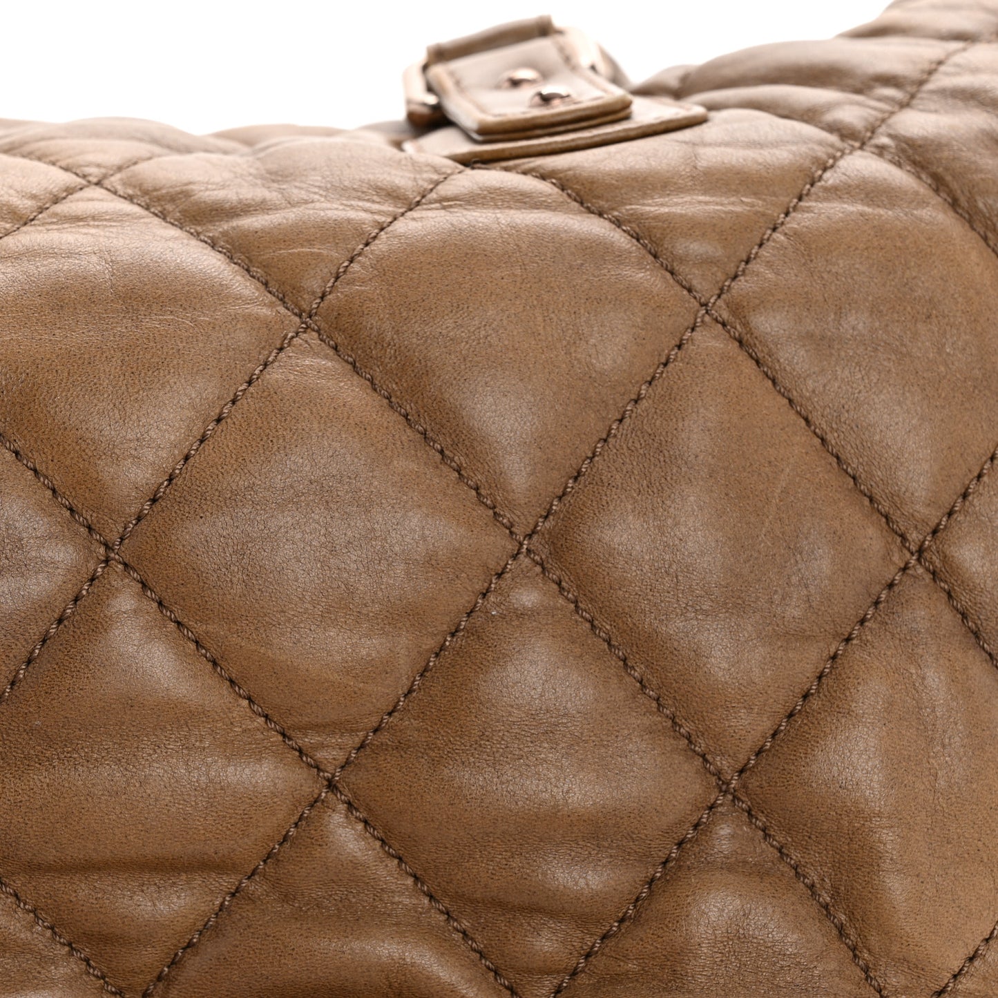 Lambskin Quilted Cloudy Bundle North South Tote Beige