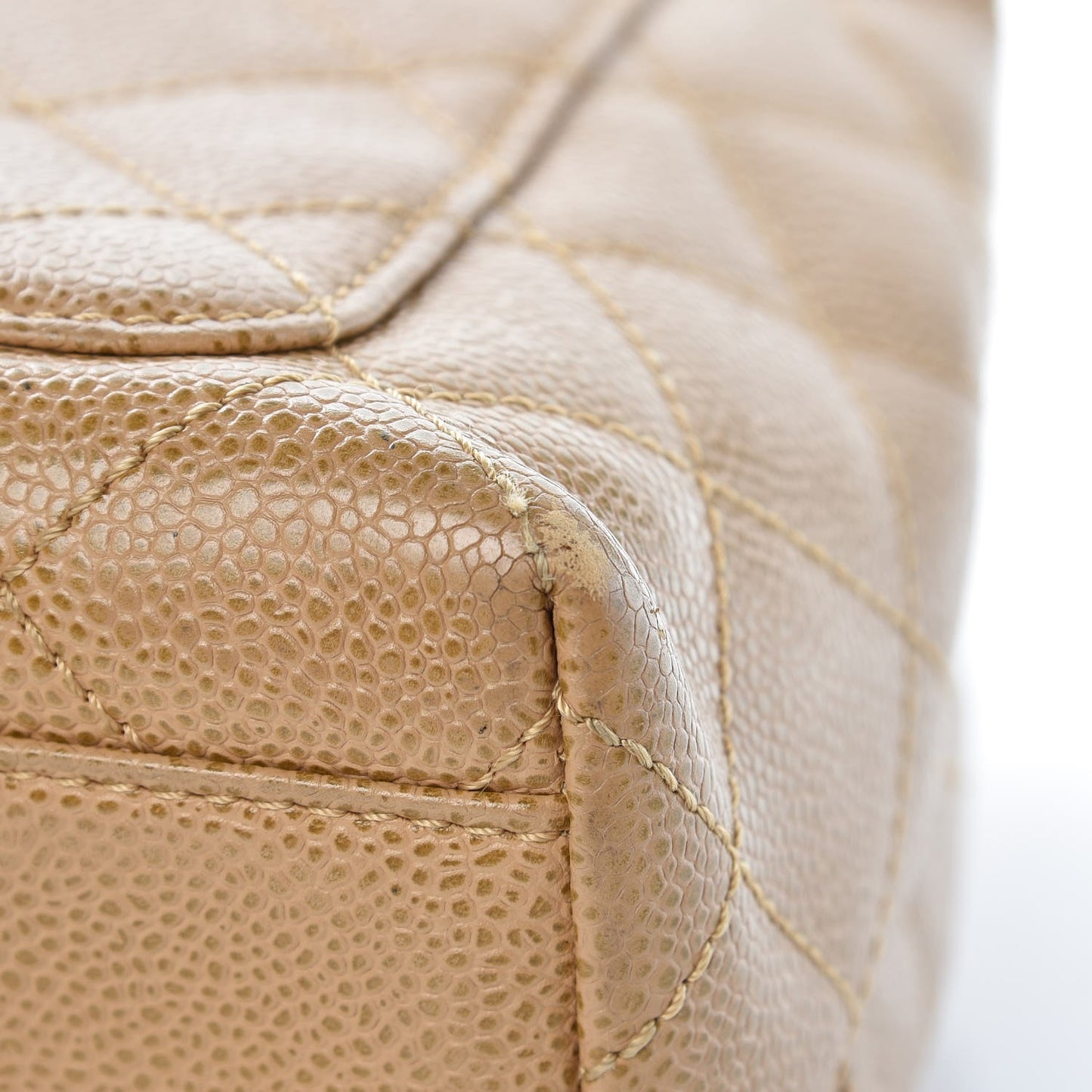 Caviar Quilted Jumbo Kelly Flap Beige