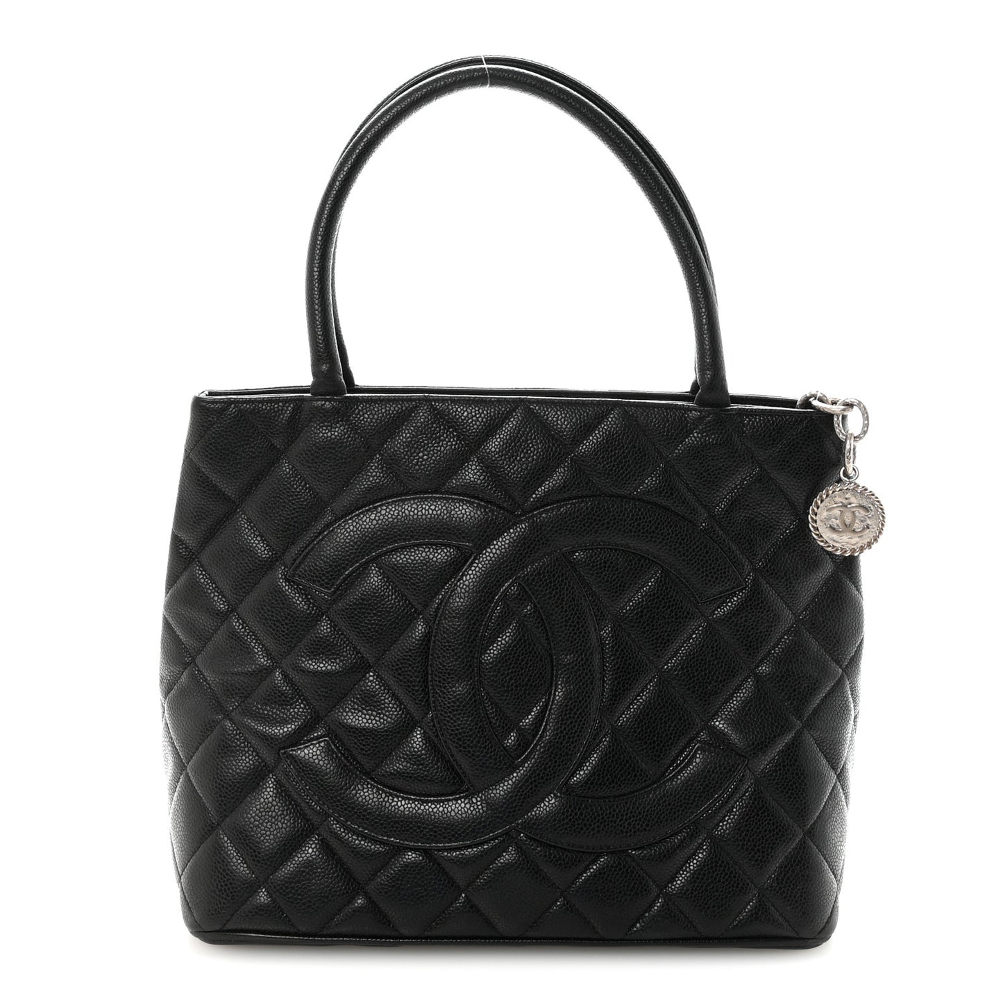 Caviar Quilted Medallion Tote Black