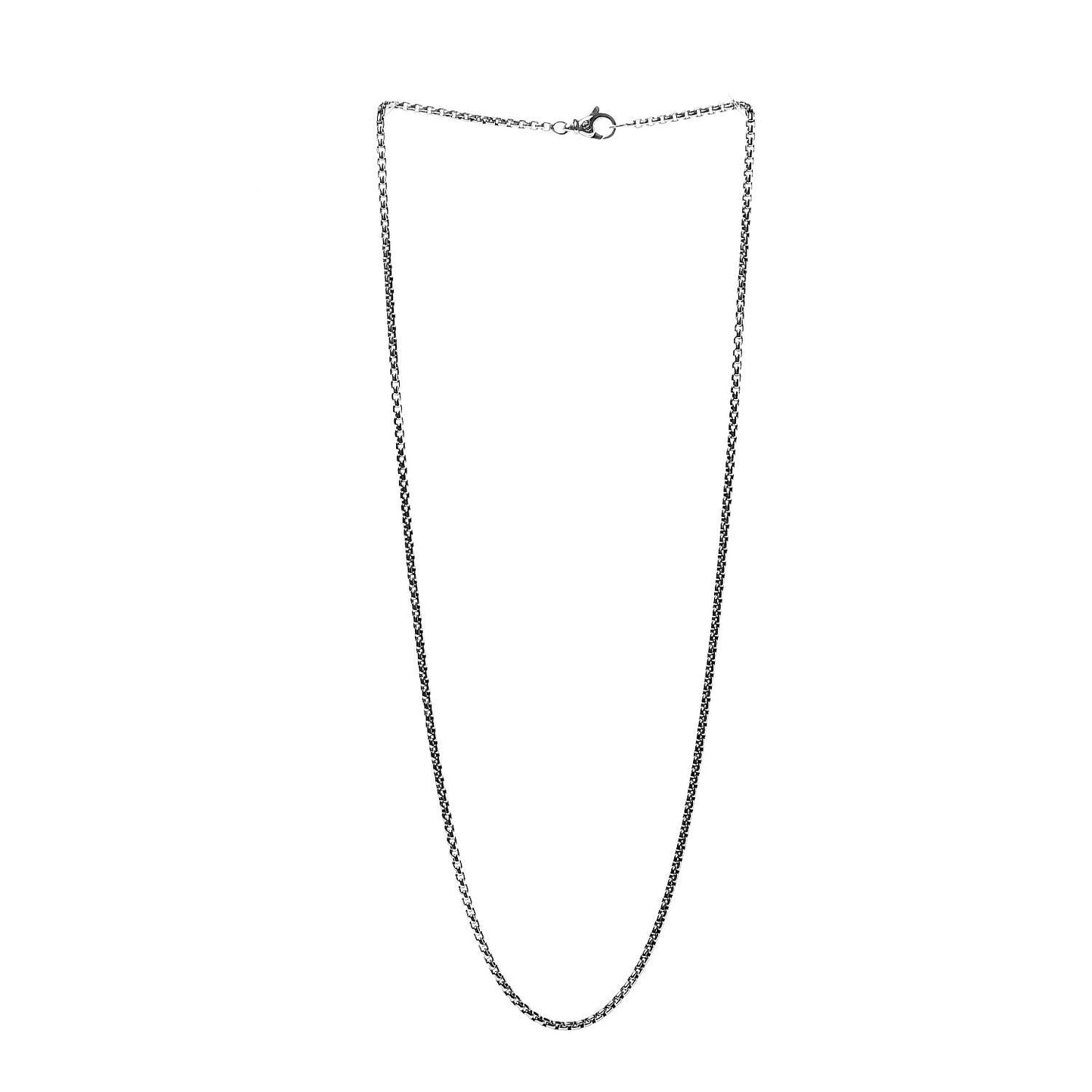Sterling Silver 2.7mm Small Box Chain Necklace 22"