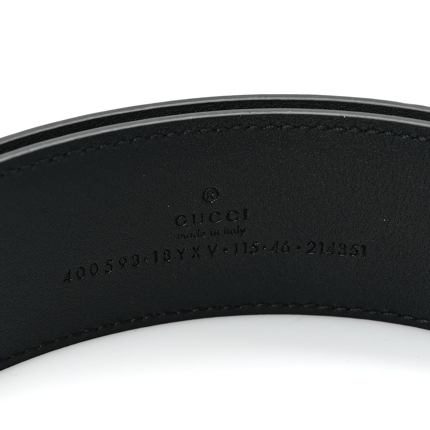 Gucci Azalea Calfskin Enamel Monochrome Double G 40mm Belt 115 46 Black 3 of 4