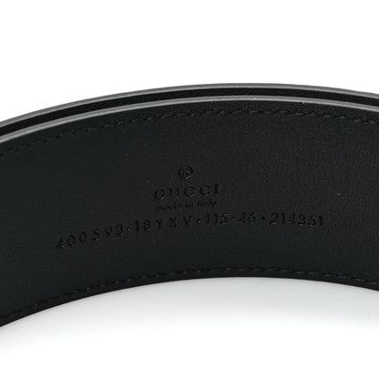 Gucci Azalea Calfskin Enamel Monochrome Double G 40mm Belt 115 46 Black 3 of 4