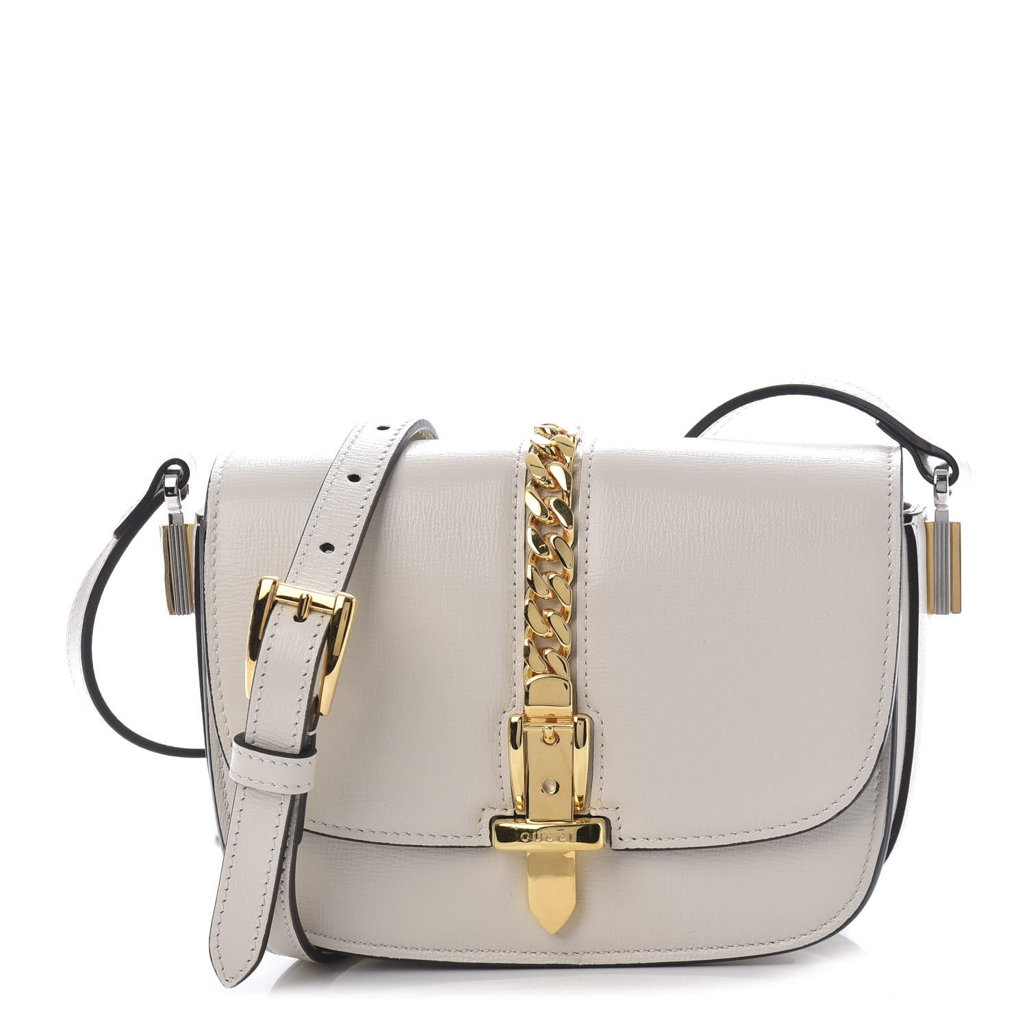 Gucci Azalea Calfskin Mini Sylvie 1969 Flap Messenger Bag Mystic White 1 of 10