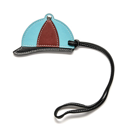 Hermes Swift Paddock Cap Bag Charm Bleu Saint Cyr Rouge H 1 of 4