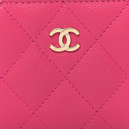 Chanel Caviar Quilted Zip Coin Purse Dark Pink 8 of 8