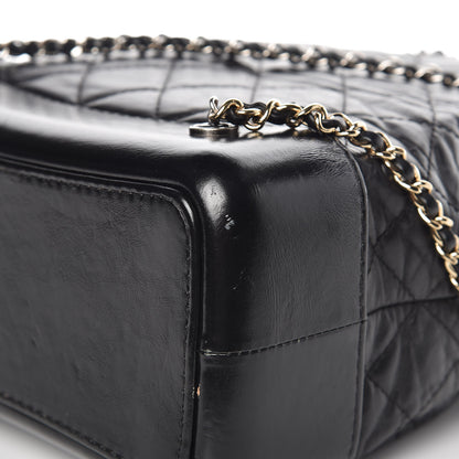 Chanel Aged Calfskin Quilted Gabrielle Backpack Black 15 of 16